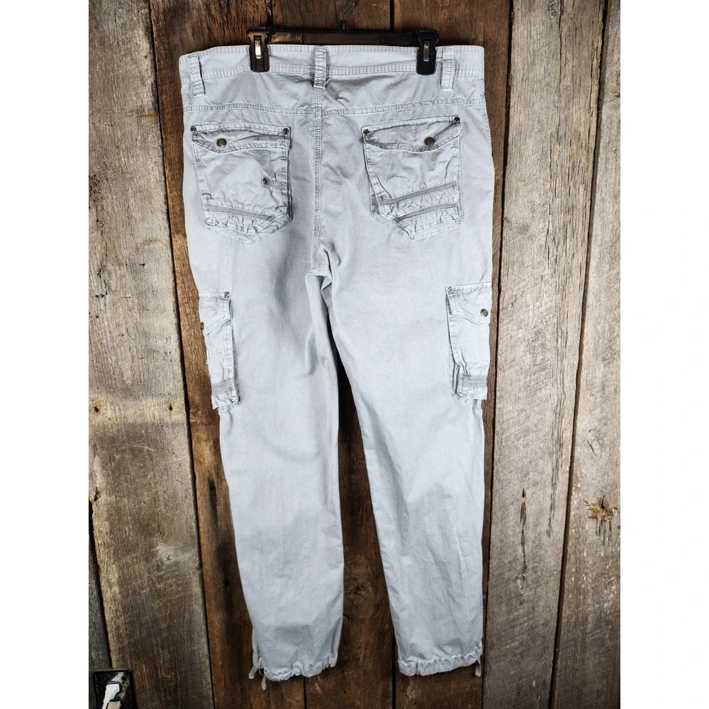M.SOCIETY Mens Light Gray Cargo Pants Utility 38x34